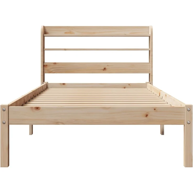 Einzelbetten, Betten für Erwachsene, Massivholzbett ohne Matratze 75x190 cm Kiefernholz de3352 – Bild 4