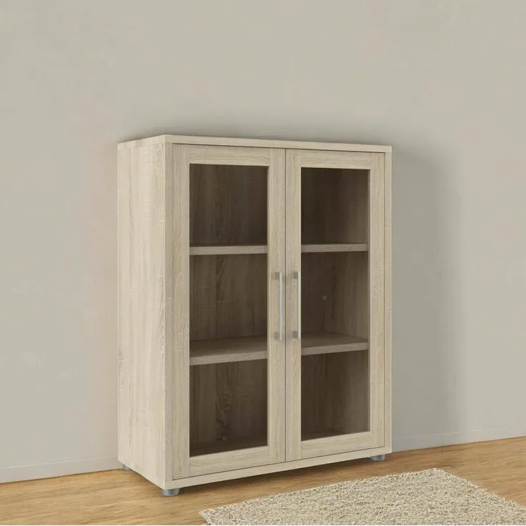 Dmora - Kommode Laureen, Wohnzimmerbuffet, Wohnzimmer-Sideboard, Moderne Küchen-Speisekammer, 89x40 h113 cm, Eiche