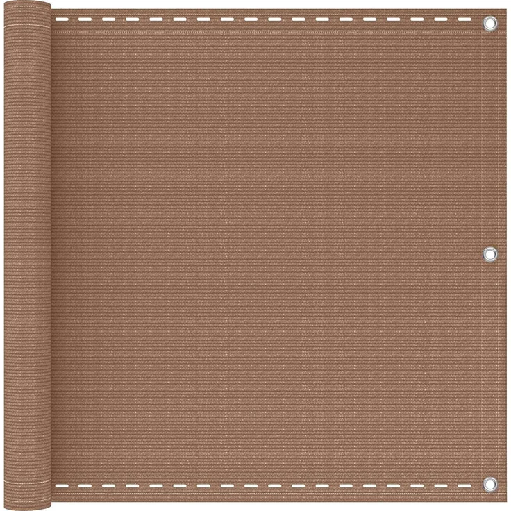 vidaXL Balkonsichtschutz Taupe 90 x 1200 cm HDPE und Aluminium 4003144 – Bild 1