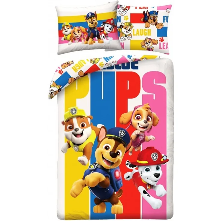 Paw Patrol Bettwäsche Set aus Baumwolle Bettdeckenbezug 140 × 200 cm mit 70 × 90 cm Kissenbezug