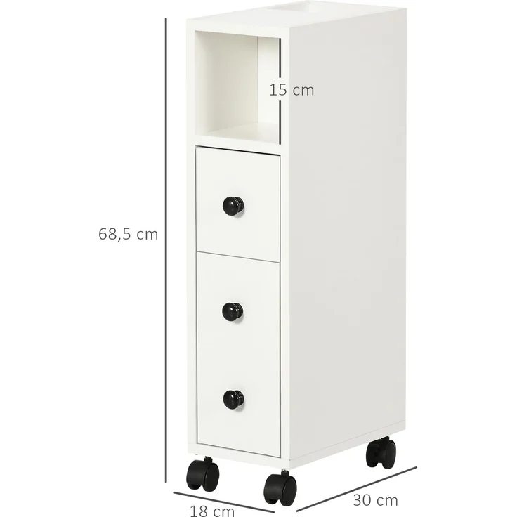 JARDJ Toilettenpapierhalter – Toilettenpapierschrank – 3 Ebenen + Papierauszug – Weiße Ausführung – Bild 5