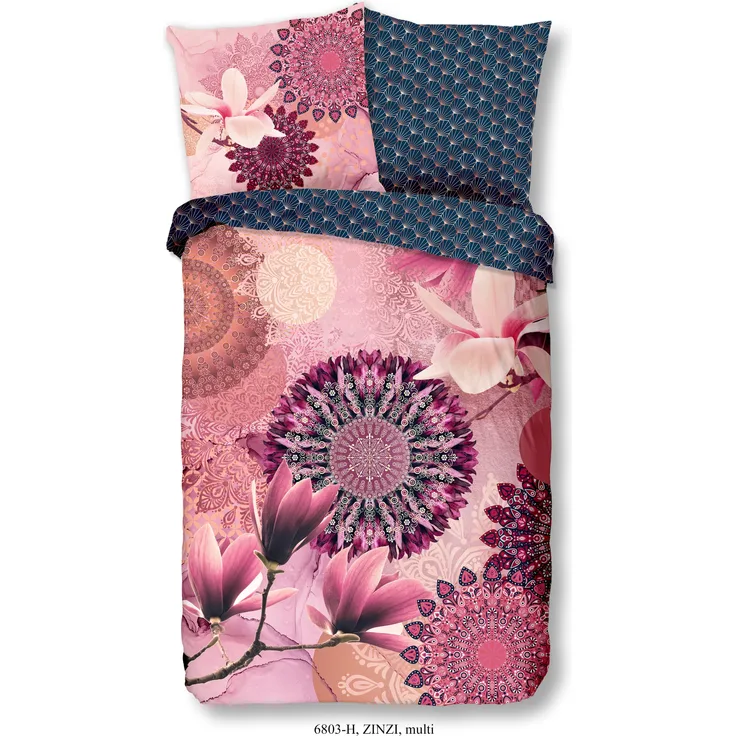 HIP Mako Satin Bettwäsche 2 teilig Bettbezug 135x200 cm Kopfkissenbezug 80x80 cm Zinzi 6803. 99. 08 Multi