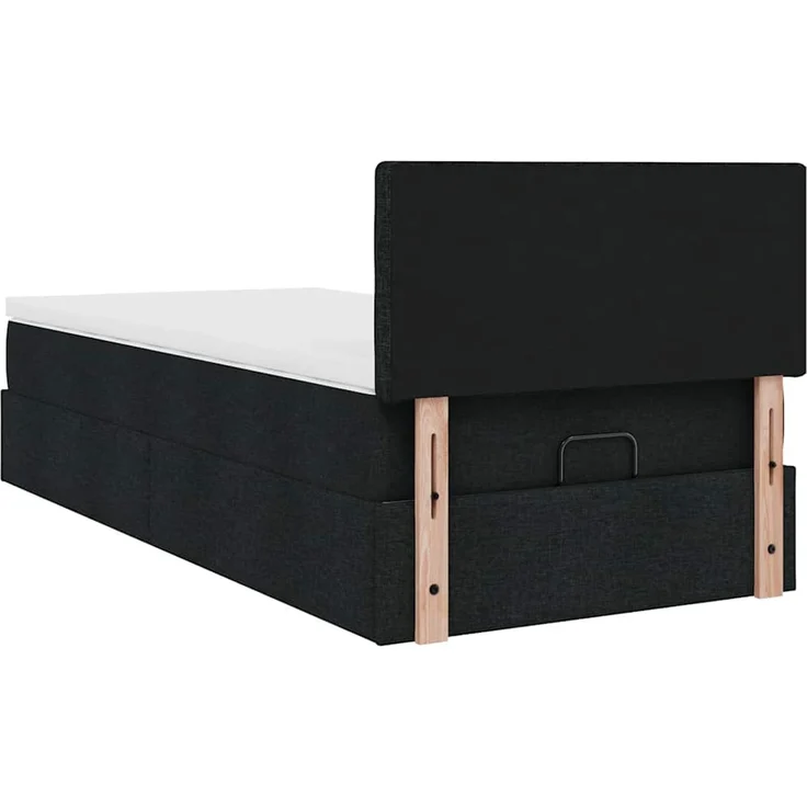 vidaXL Ottoman-Bett mit Matratze Schwarz 100x200 cm Stoff 3311603 – Bild 8