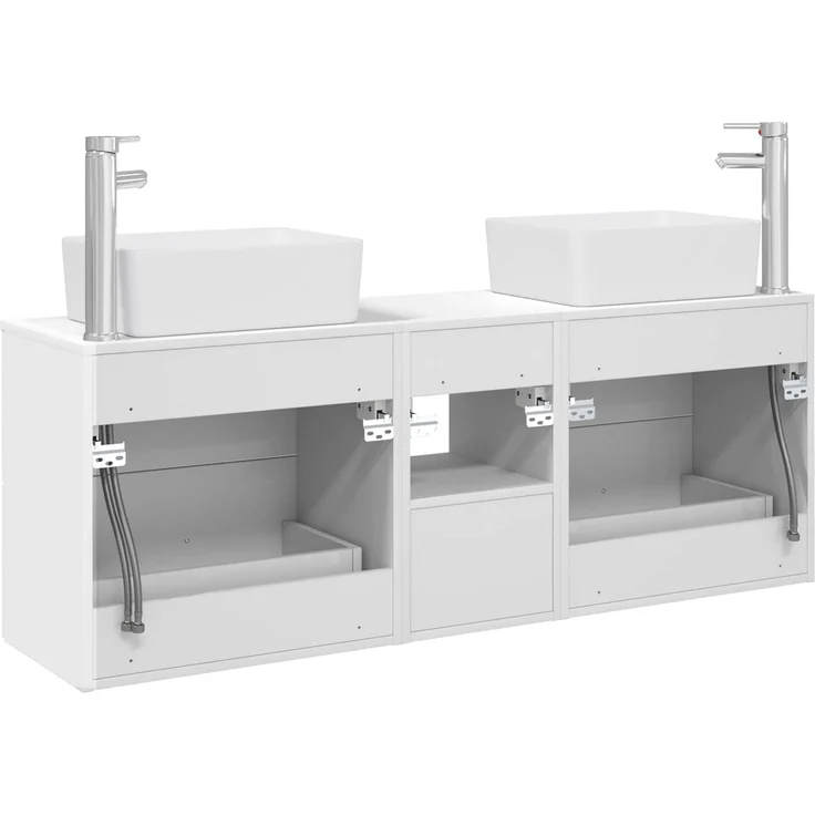 vidaXL Badezimmerschrank-Set 3 stk. Weiß 136 x 35 x 80 cm 3405851 – Bild 8