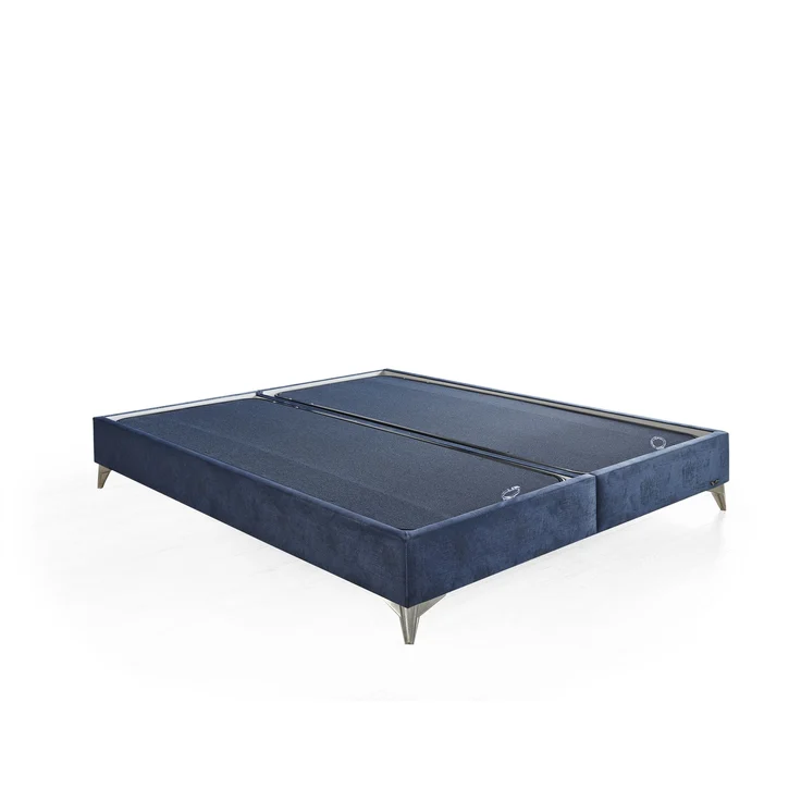 Schlafzimmer-Set "Lona" – Bett mit Bettkasten und Matratze , Nachttisch, Hocker-Blau – Bild 9