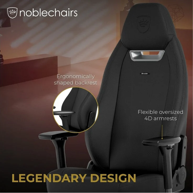 Noblechairs Gaming-Stuhl noblechairs LEGEND Gaming Stuhl - Black Edition – Bild 3