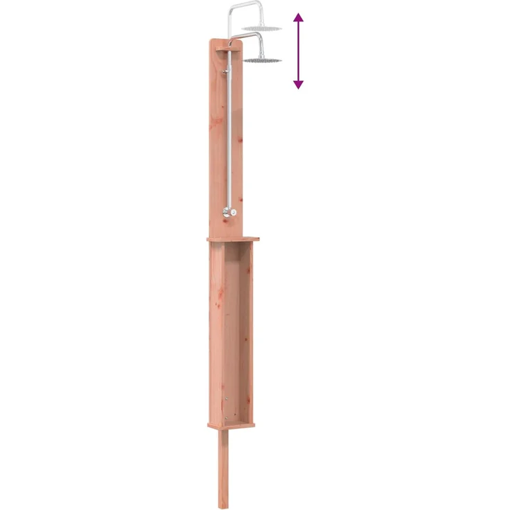 vidaXL Gartendusche 246 cm Massives Douglasholz und Edelstahl Natur 886354 – Bild 9