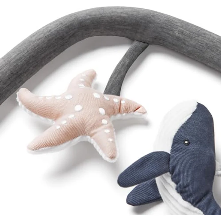 Ergobaby Evolve Bouncer Spielbogen, Zubehör für die Ergobaby 3-in-1 Babywippe Babyschaukel für Neugeborene ab Geburt, Ocean Wonders - Charcoal – Bild 5
