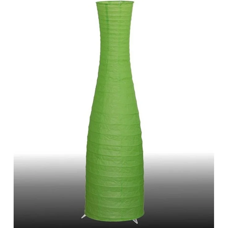 TRANGO LED Stehlampe, 1231-027L Design Reispapier Leuchte *SWEDEN* Reispapierlampe *HANDMADE* Stehleuchte mit grünem Lampenschirm inkl. 2x E14 LED Leuchtmittel & 2m Zuleitungskabel, warmweiß, Form: Flaschen - Höhe: 125cm Wohnraumlampe - Standlampe – Bild 4