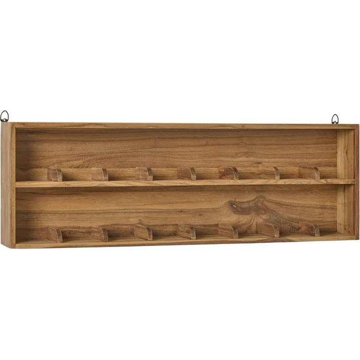 Laursen Wandregal Regal 2 Ablagen mit Fachteilern 16 Fächer Holz Unika 21035-30