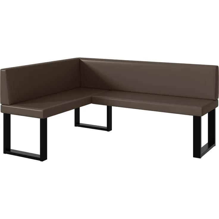 MEBLINI Eckbank für Esszimmer - Küchenbank - Essecke - Sitzecke Küche - TONI - U-Beine 128x168x87cm Links - Braun Kunstleder