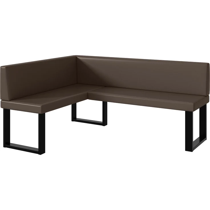 MEBLINI Eckbank für Esszimmer - Küchenbank - Essecke - Sitzecke Küche - TONI - U-Beine 128x168x87cm Links - Braun Kunstleder – Bild 1