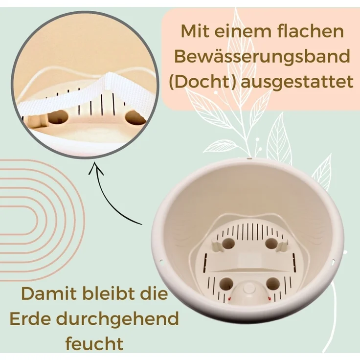 Blumentopf Hängend Blumenampel Außen Hängend Hängetopf Für Pflanzen Hängepflanzen Topf Hängeampel Hängender Blumentopf Mit Kette Wasserspeicher 25 Elfenbein – Bild 8