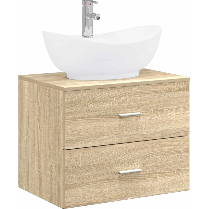vidaXL Waschbeckenschrank Sonoma-Eiche 62,5 x 44,5 x 80 cm 3404400 – Bild 2