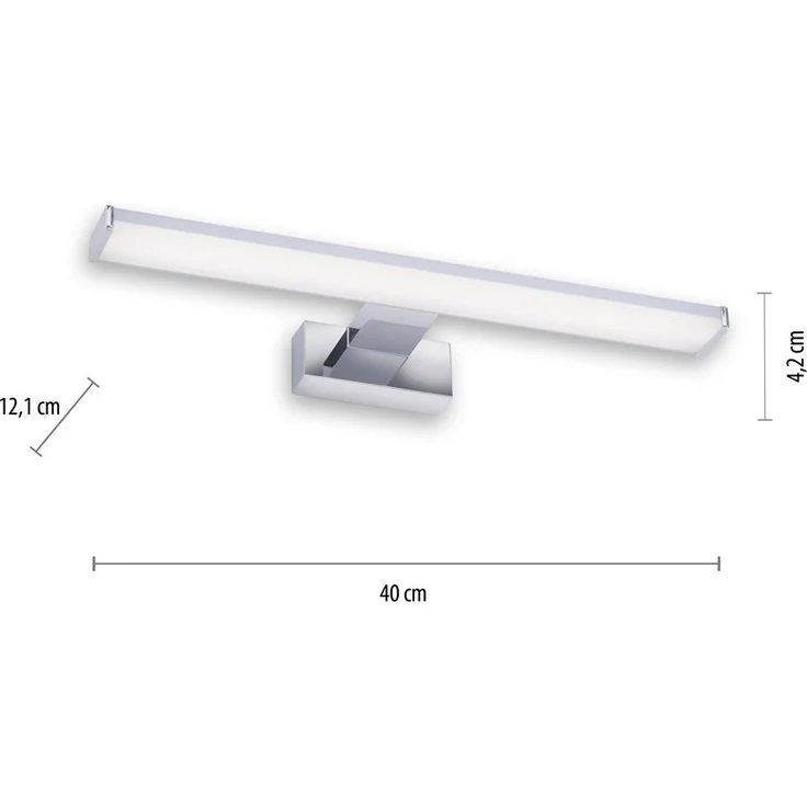 JUST LIGHT 11132-17 LED Wandleuchte chrom 40cm 4000K – Bild 4