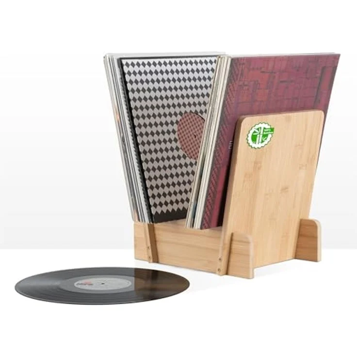 Stagecaptain Aufbewahrungsbox LPSB-40 Bambus LP-Ständer Regal für Schallplatten und mehr (inklusive Schrauben für den Zusammenbau), Platz für bis zu 40 12"-LPs – Bild 1