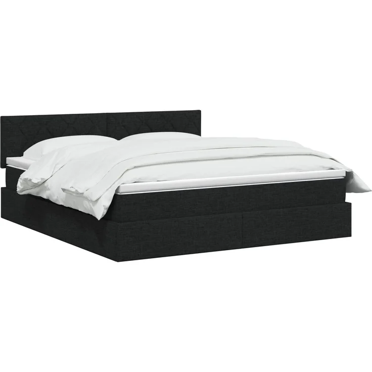 vidaXL LED-Speicherbett mit Matratze Schwarz 160 x 200 cm Stoff 3459137 – Bild 3