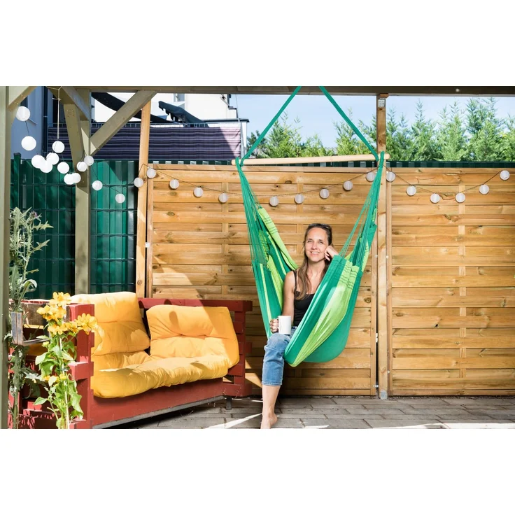 MacaMex Relaxa Verde Hängestuhl Baumwolle grün grün – Bild 4