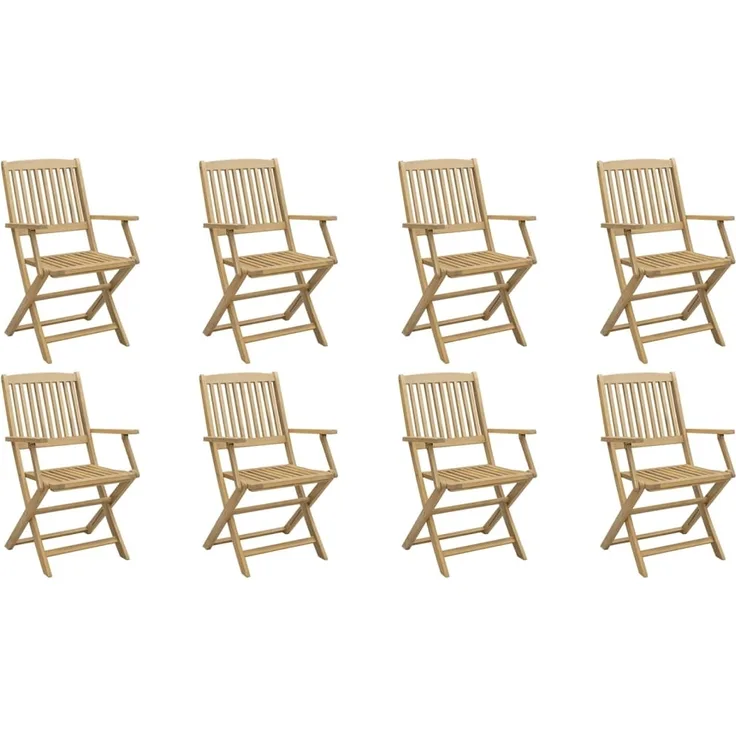 vidaXL Gartenstühle 8 Stk. Klappbar 54x61x88 cm Massivholz Akazie 3214231