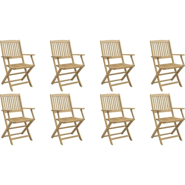 vidaXL Gartenstühle 8 Stk. Klappbar 54x61x88 cm Massivholz Akazie 3214231 – Bild 1