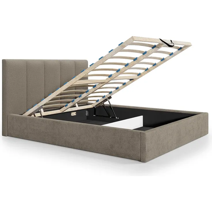 Vente-unique - KILACLO Bett Stoff Schokoladenbraun - B 213 cm x H 106 cm x L 190 cm – Bild 6