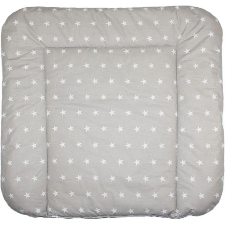 Baby Auflage Wickelauflage - grau mit weißen Sternen - 70x50 cm 70x70 cm 70x85 cm Wickeltischauflage 70x85 cm