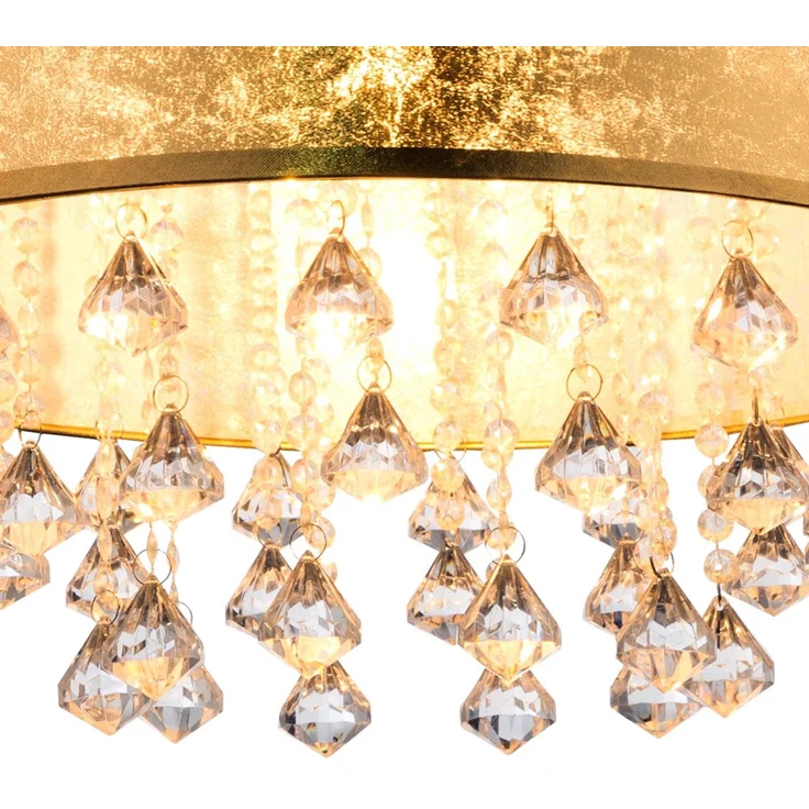 LED Deckenleuchte, Textil, Blattgold Design, 40 cm – Bild 8