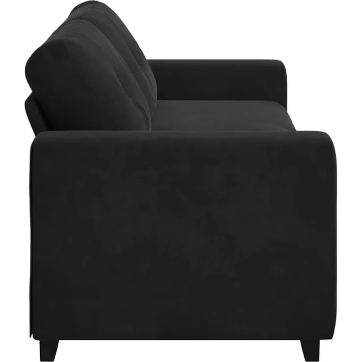 vidaXL 3-Sitzer-Sofa Schwarz 220x78x80 cm Samt 4105139 – Bild 5