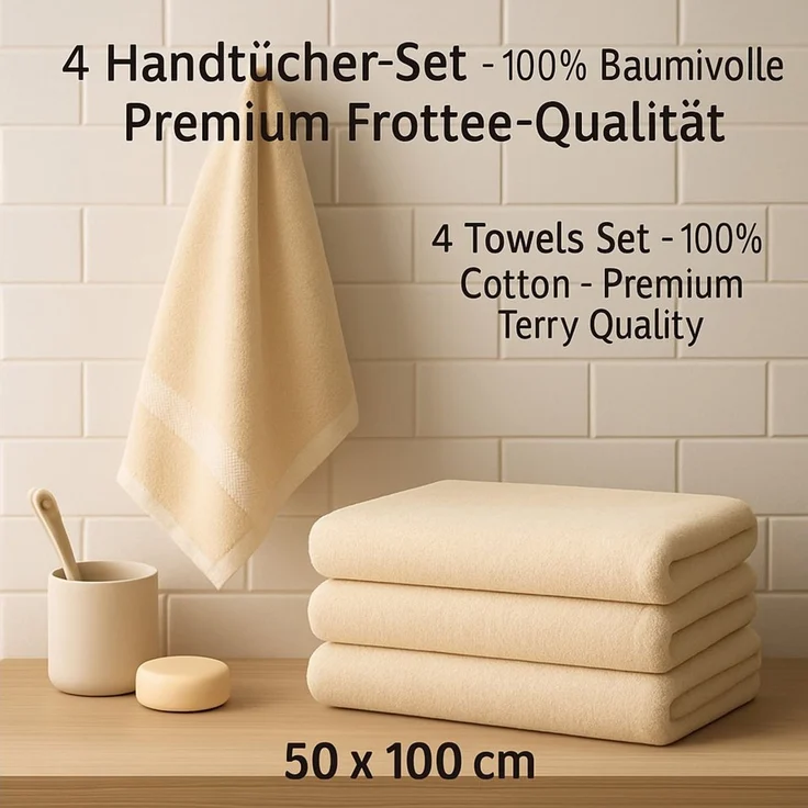 Betz Handtuch 4 Stück Handtücher Set Premium Größe 50x100 cm, 100% Baumwolle (4-St) – Bild 3