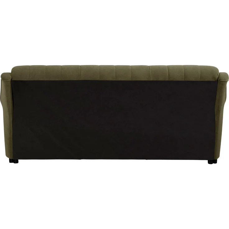 Sofa 3-Sitzer mit Bettfunktion Kaylyn Flockstoff grün – Bild 4