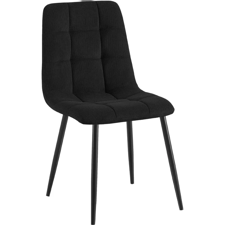 CLP Esszimmerstuhl Tilde Bezug gepolstert gesteppt mit Rückenlehne bis 150 kg - Farbe:schwarz;Material:Cord – Bild 1