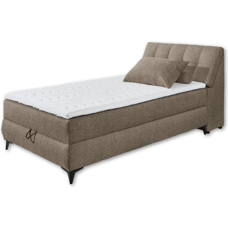 ATLANTIS 6 Boxbett 120x200 in Espresso - Bequemes Einzelbett mit Bettkasten und Kaltschaum Topper - 125 x 102 x 240 cm (B/H/T)