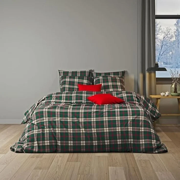 mistral home Bettwäsche 135x200cm, Bristol Classic Winter Kariert, Flanell, 2 teilig, mit klassisch schickem Karo Design – Bild 3