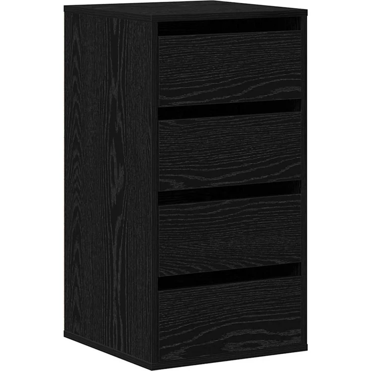 vidaXL Schubladenschrank Schwarz 40 x 41 x 76 cm Holzwerkstoff 868912 – Bild 2