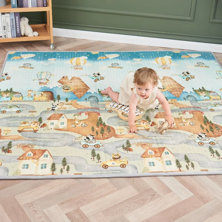 Krabbelmatte Baby Faltbar Spielmatte Kinder Spieldecke 180x200x1.5cm Krabbeldecke Für Baby - Babymatte Kindermatte - Schaumstoffmatte Kinderteppich- Spielteppich - Bodenmatte Kinder - Babygeschenk