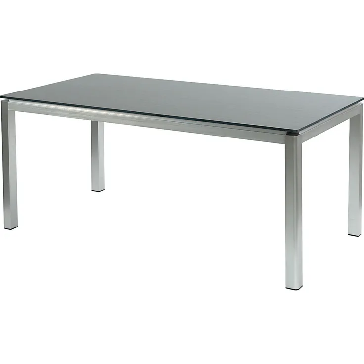 Inko Gartentisch Ancona 180x90 cm Alu gebürstet/HPL zebranowood Terrassentisch Tisch
