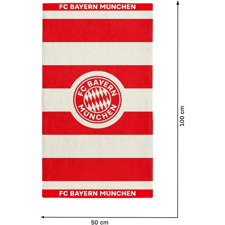 FC Bayern München Badetuch FC Bayern München I Handtuch I Duschtuch I Badetuch I Rot-Weiß, Baumwolle – Bild 3
