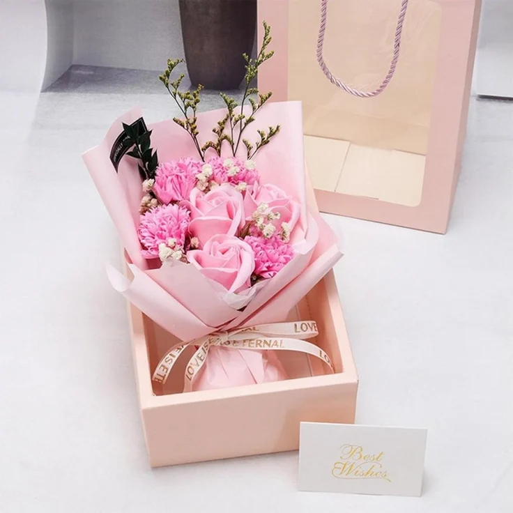 Kunstblume Künstliche Blumen Rosen Geschenkboxen für Hochzeit Muttertag, MOPUEA, Liebevolles Geschenk für besondere Momente – Bild 2