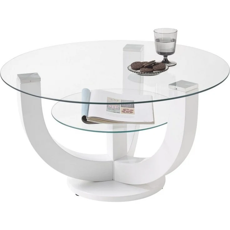 Couchtisch >Denver< (B/H/T: 80x40x80 cm) in weiß, Glas - 80x40x80 (BxHxT) – Bild 3