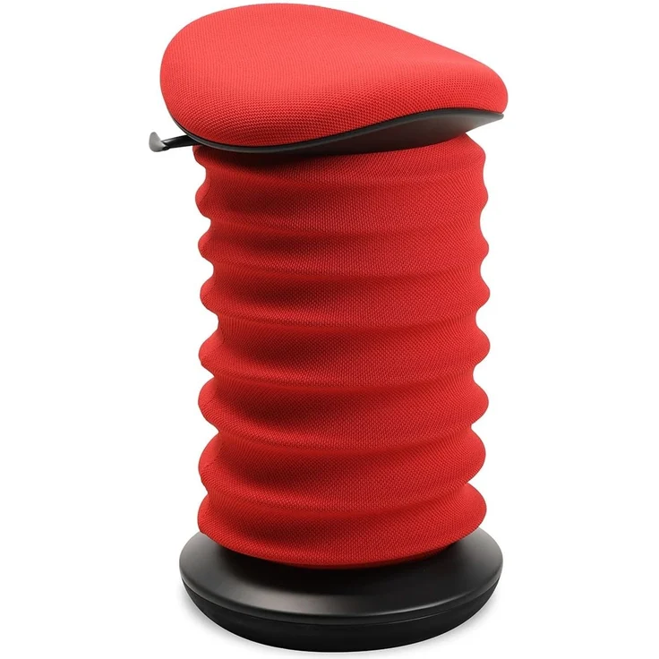 TOPSTAR Sitness 4D AGR-Zertifiziert Dynamischer Sitzhocker schwarz coralrot - ergonomischer Bürohocker - höhenverstellbar - stärkt den Rücken - entlastet die Bandscheiben