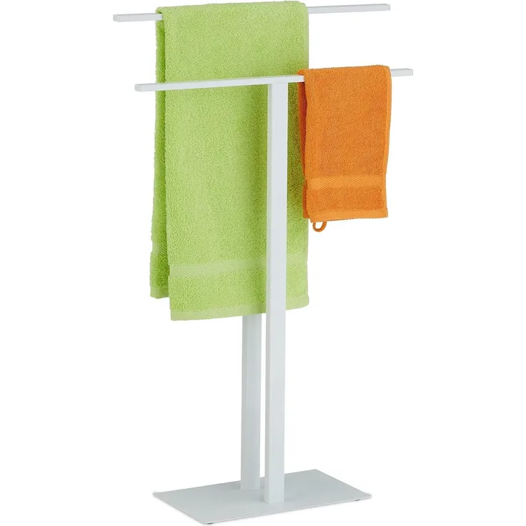 Relaxdays Weißer Handtuchständer T-Design