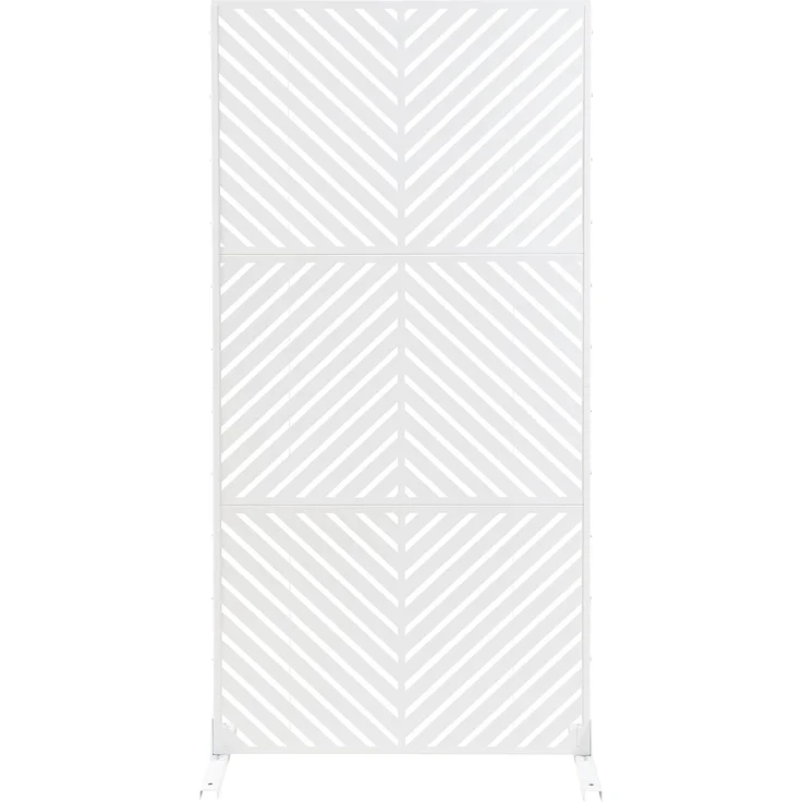 Indoor Trennwand Kekan Stahl 200x100x50 cm Weiß [casa. pro] – Bild 4