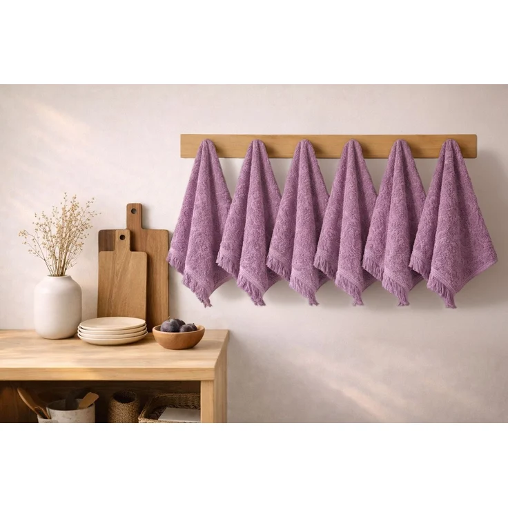 Mijolnir 'Textured - Purple' Waschhandtuchset (6-teilig), Lila, 30 x 50 cm – Bild 3