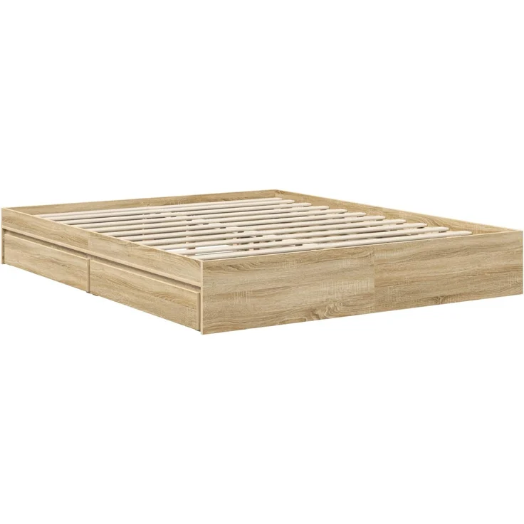 vidaXL Aufbewahrungsbett Sonoma-Eiche 160 x 200 cm Holzwerkstoff 3411189 – Bild 5