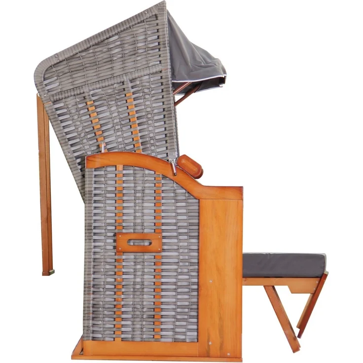 Strandkorb Hanse Ostsee Klassik XXL 2 Sitzer - Anthrazit Uni – Bild 4