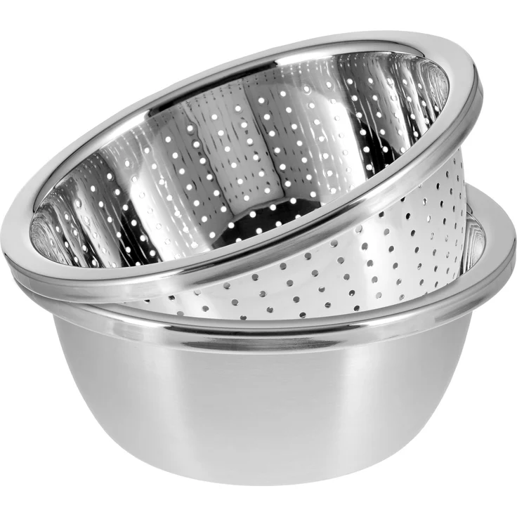Seiher und Schüssel Set, Ø 20 cm, 2-teilig, Edelstahl – Bild 2