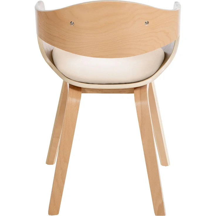 DELUKE® Besucherstuhl LONDON - 73x49x46cm, Natur/Creme Kunstleder Holz Gestell Konferenzstuhl Wartezimmerstuhl – Bild 5