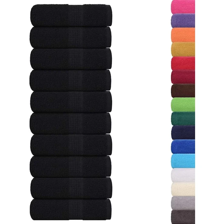 vidaXL Gästetücher FROGN 10 Stk. Schwarz 30x50 cm 360 g/m² 136949 – Bild 2