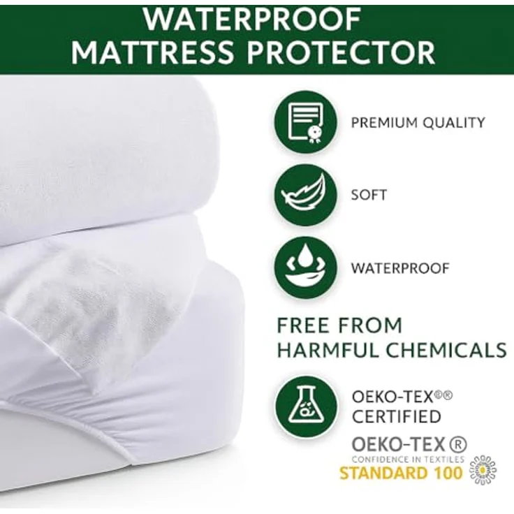 Dudu N Girlie Matratzenschoner für Babykörbchen, Frottee, 100% wasserdicht, 36x75 cm – Bild 7