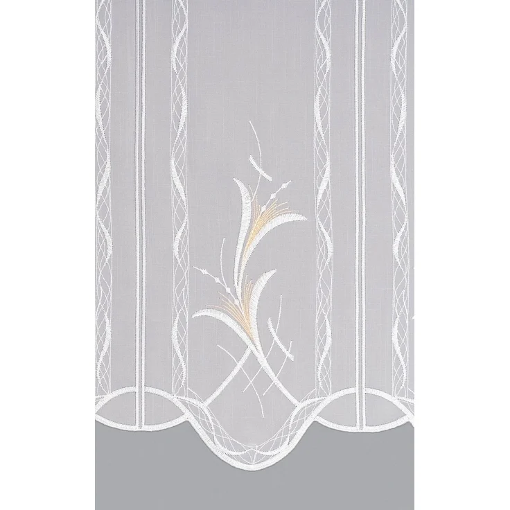 Scheibengardine Plauener Spitze - Blumenkelche (Bx H) 213,2cm * 30cm Beige/beige – Bild 3